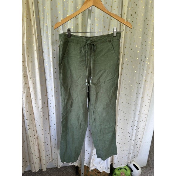 J. Crew Women's Essential Linen Blend Tie Waist Seaside Pull On Crop Pants XS - Picture 3 of 9
